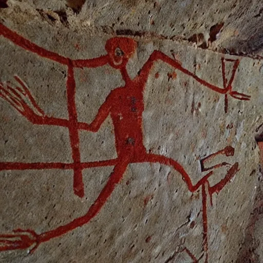 Image similar to “amogus cave drawing found by archaeologists, award winning”