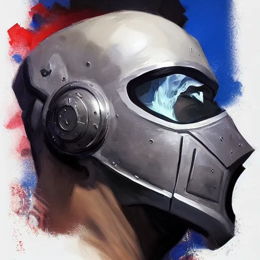 Image similar to greg manchess portrait painting of smoke from mortal kombat as overwatch character, medium shot, asymmetrical, profile picture, organic painting, sunny day, matte painting, bold shapes, hard edges, street art, trending on artstation, by huang guangjian and gil elvgren and jesper ejsing