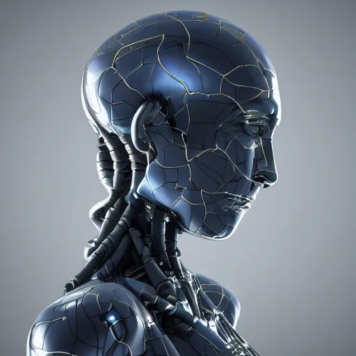 Image similar to robot neural network denchinet, detailed portrait, evil, 4 k, octane render, hd, centered,