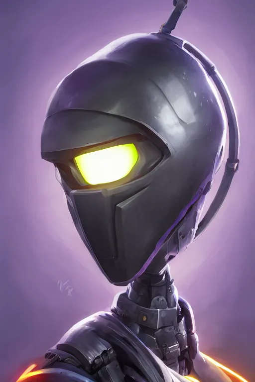 Image similar to epic mask helmet robot ninja portrait stylized as fornite style game design fanart by concept artist gervasio canda, behance hd by jesper ejsing, by rhads, makoto shinkai and lois van baarle, ilya kuvshinov, rossdraws global illumination radiating a glowing aura global illumination ray tracing hdr render in unreal engine 5