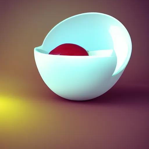 Image similar to A cute farty mozzarella sitting in a bowl, 3D octane render, raytracing