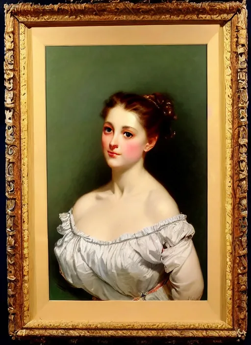 Image similar to a portrait of a pretty young lady by adolf hiremy - hirschl