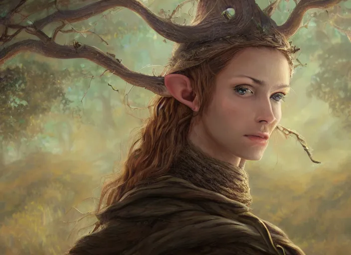 Prompt: a full head shot, detailed photograph of an elf in a distance landscape, photorealism ultradetailed digital art, irina french, heraldo ortega, mandy jurgens, golden ratio, art canvas, award winning, masterpiece trending on artstation 8 k 1 5 0 mpx, hasselblade wide shot