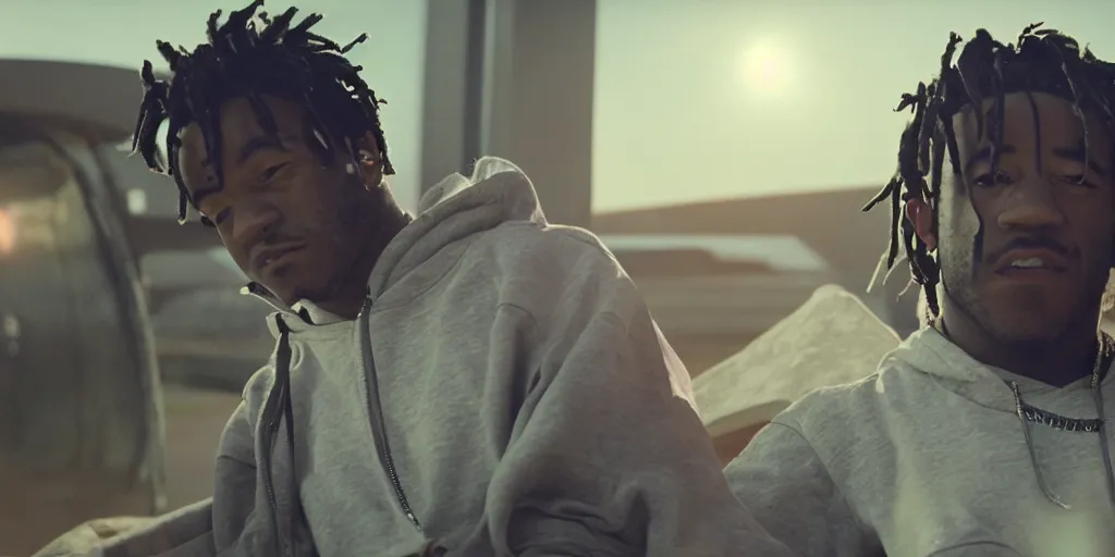 Image similar to cinematic movie still of lil uzi vert in interstellar ( 2 0 1 4 ), award - winning, volumetric lighting, photograph, ambient, high resolution, detailed, perfect