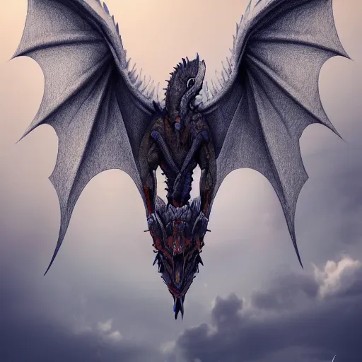 Image similar to The dragon of death, digital art, 8k