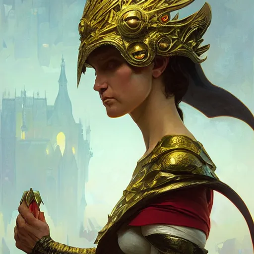 Image similar to Portrait of an angry elf queen ,highly detailed, digital painting, artstation, concept art, sharp focus, illustration, art by greg rutkowski and alphonse mucha