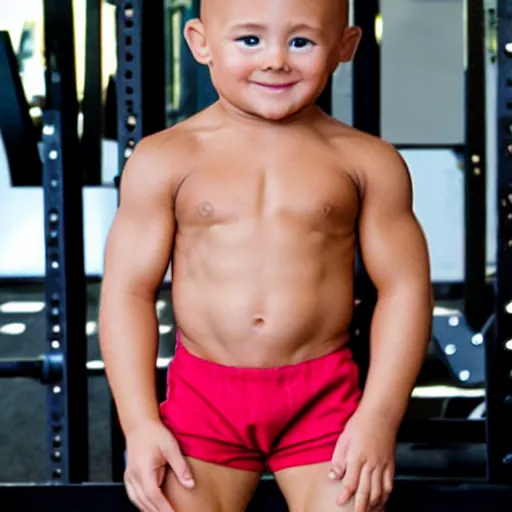 Image similar to muscular bodybuilder baby