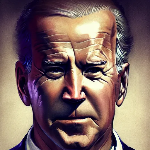 Image similar to a portrait of joe biden, intricate, hyper detailed, 8k, james gurney, greg rutkowski, john howe, artstation