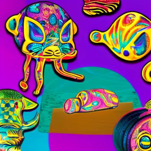 Image similar to ancient artifacts designed by Lisa Frank