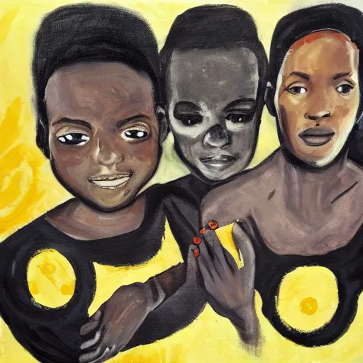 Prompt: a messy painting of black unity.