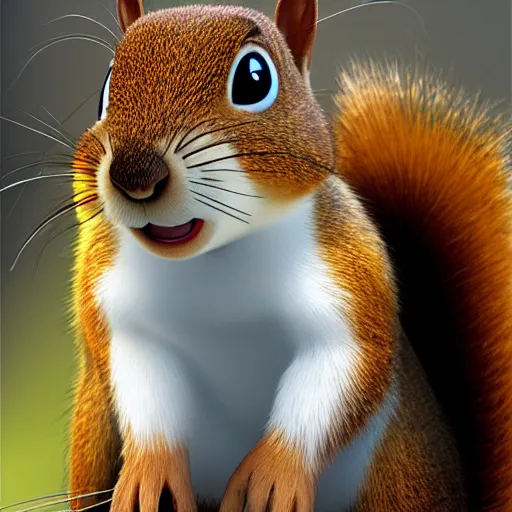 Image similar to pixar character, squirrel