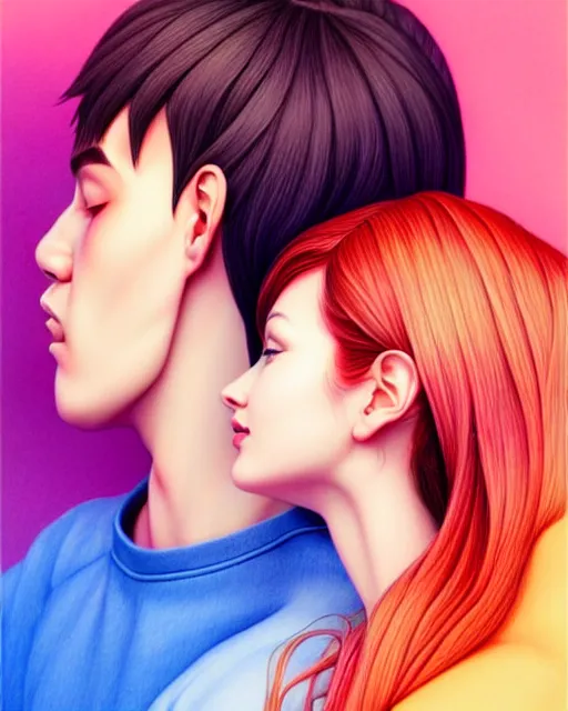 Prompt: richly detailed color illustration of a growing-closer-together illustrated by Artgerm and Mina Petrovic and Timothy Kong and Marina Federovna. 3D shadowing