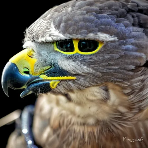 Prompt: a peregrine falcon as the robot power ranger, digital photography, highly detailed