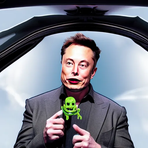 Image similar to elon musk holding a car to his mouth and eating it, highly detailed, extremely high quality, hd, 4 k, 8 k, canon 3 0 0 mm, professional photographer, 4 0 mp, lifelike, top - rated, award winning, realistic, detailed lighting, detailed shadows, sharp, no blur, edited, corrected, trending