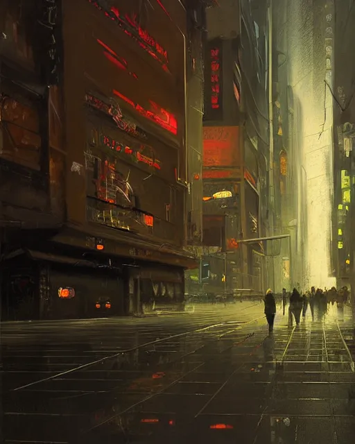 Image similar to a highly detailed epic cinematic concept art CG render digital painting artwork: Tokyo in lightning storm . By Greg Rutkowski, in the style of Francis Bacon and Syd Mead and Norman Rockwell and Beksinski, open ceiling, highly detailed, painted by Francis Bacon and Edward Hopper, painted by James Gilleard, surrealism, airbrush, Ilya Kuvshinov, WLOP, Stanley Artgerm, very coherent, triadic color scheme, art by Takato Yamamoto and James Jean