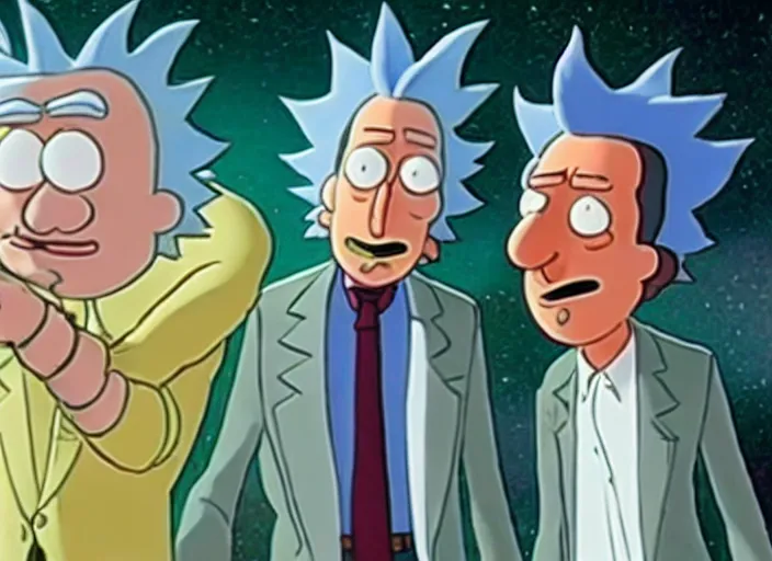 Image similar to real life film still of rick sanchez and mortimer in the new scifi movie 4 k,,,,,,,,,,,,,,,,,,,,,,,,,,,,,,,,,,,,,,,,,,,,,,,, rick and morty