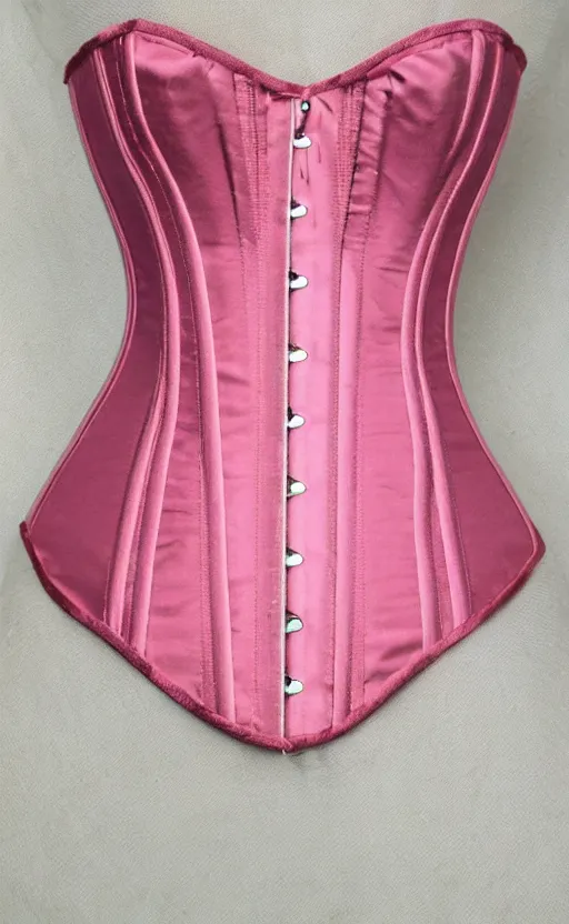 Prompt: pierced corset with pink ribbon rococo