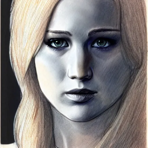 Prompt: Milo Manara drawing, woman with Jennifer Lawrence's face, detailed, 4k