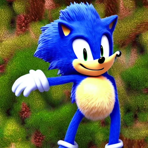 Image similar to a bush with sonic the hedgehog in it