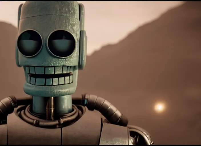 Image similar to film still of bender in the scifi movie, 4 k