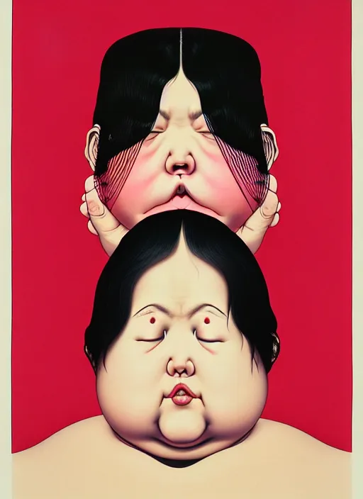 Image similar to portrait cute fat woman by shusei nagaoka kaws, david rudnick, takato yamamoto, airbrush on canvas pastell colors cell shaded 8 k