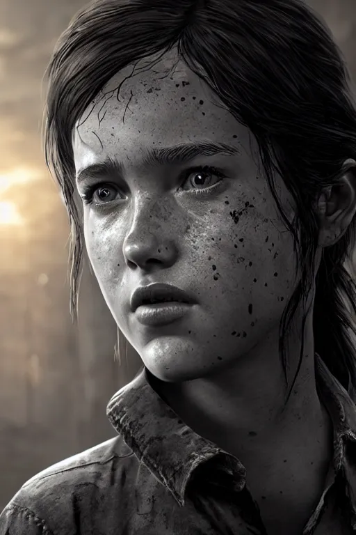 Ellie Williams from The Last of Us 1 in Red Dead, Stable Diffusion