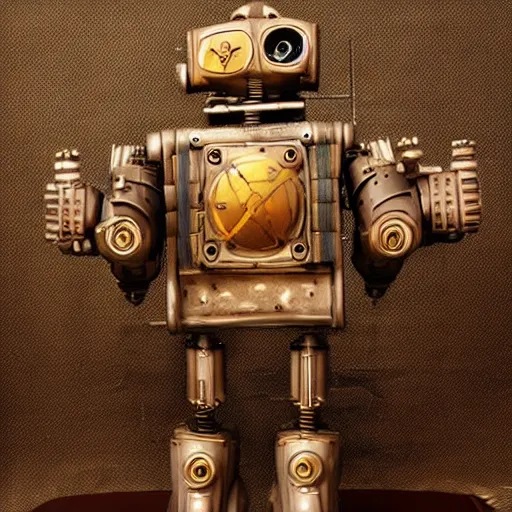 Prompt: a steampunk robot