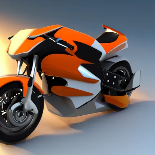 Image similar to motorcycle as aeroplan shape, futuristic design, unreal engine 5