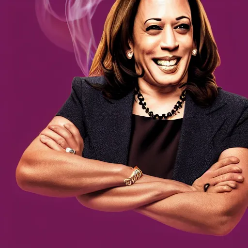 Image similar to Kamala Harris morphed into a Disney character cruelly devilla, 8k, professional photography, cinematic shot, dark, smoke