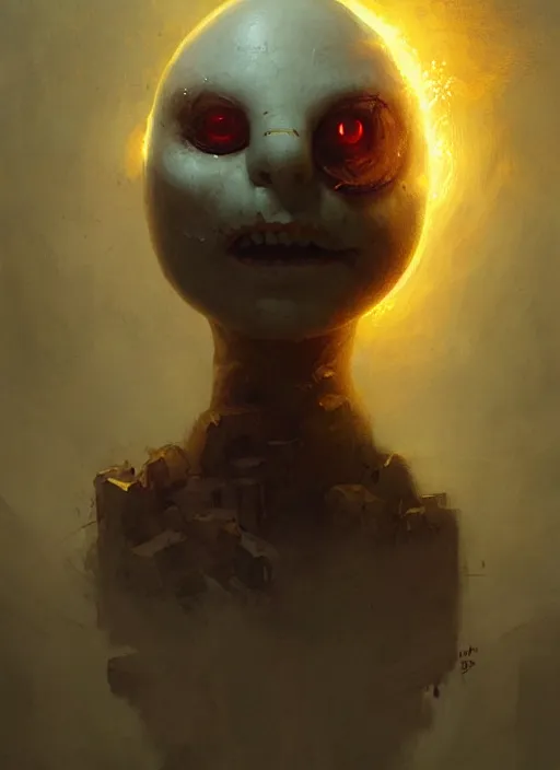 Prompt: portrait of light nightmares humpty dumpty by greg rutkowski