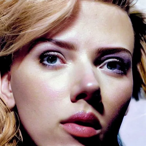 Image similar to close up of scarlett johansson in a deep hypnotic trance