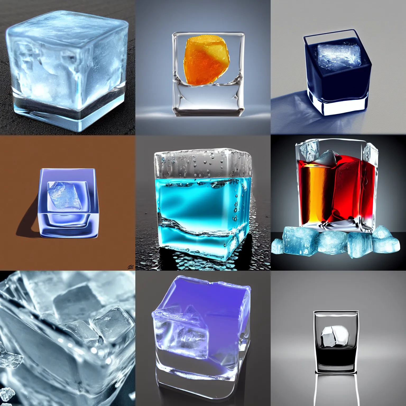 Prompt: photorealistic ice cube