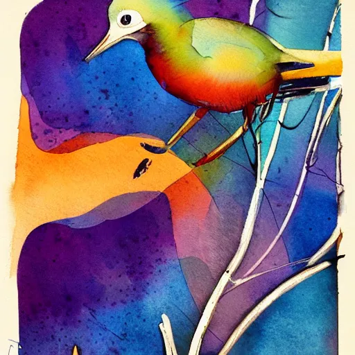 Image similar to bird, abstract, vintage, artistic, sharp focus, masterpiece, watercolor, illustrated by bryen frost