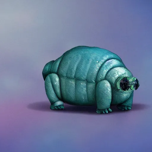 Prompt: realistic tardigrade made of bubbles