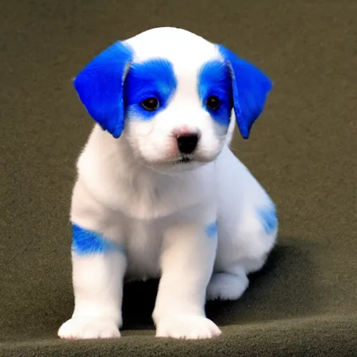 Prompt: virtual blue puppy