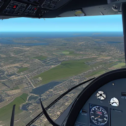 Image similar to screenshot of game microsoft flight simulator, 8K, cinematic lighting