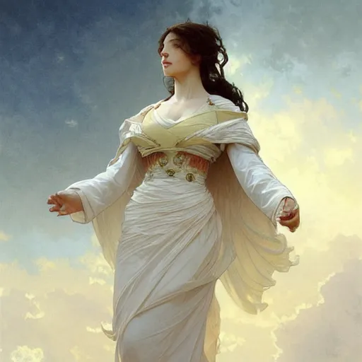 Image similar to clouds on the horizon intricate, elegant, highly detailed, digital painting, artstation, concept art, smooth, sharp focus, illustration, art by artgerm and greg rutkowski and alphonse mucha and william - adolphe bouguereau