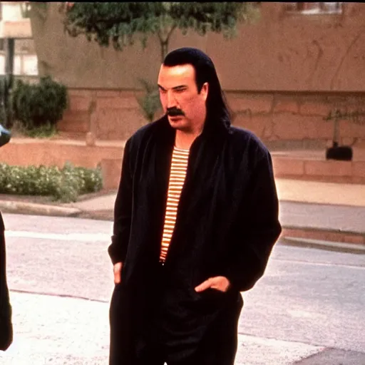 Image similar to steven seagal as jerry seinfeld in tv series seinfeld