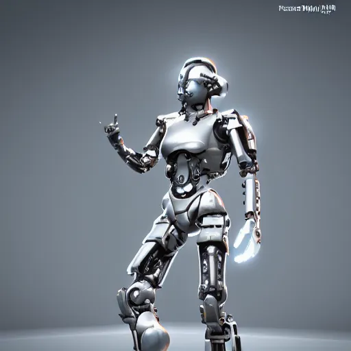 Prompt: futuristic cyborg made of graphene, metallic surface, futuristic, 8 k, dramatic light, unreal engine