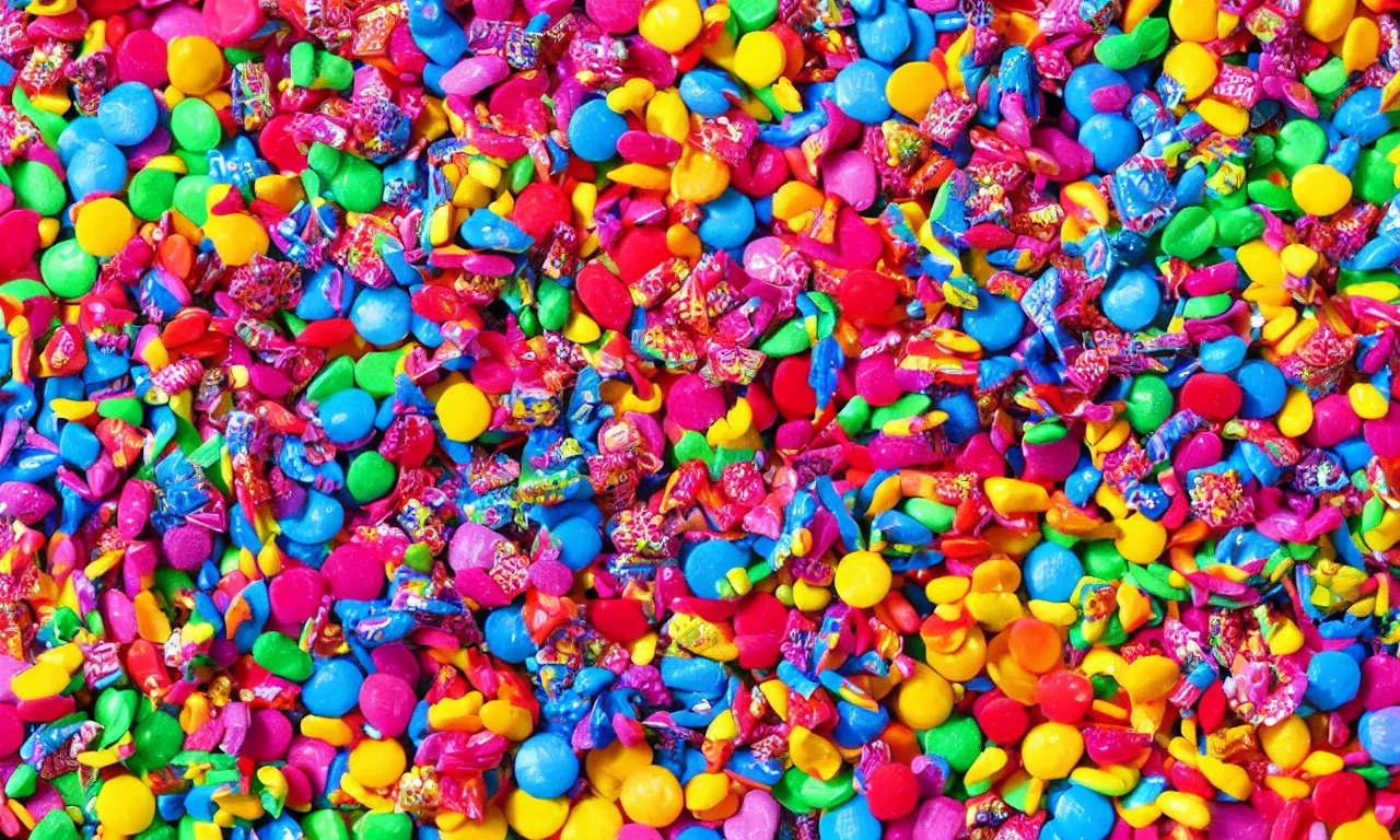 Image similar to extreme candy maximalism