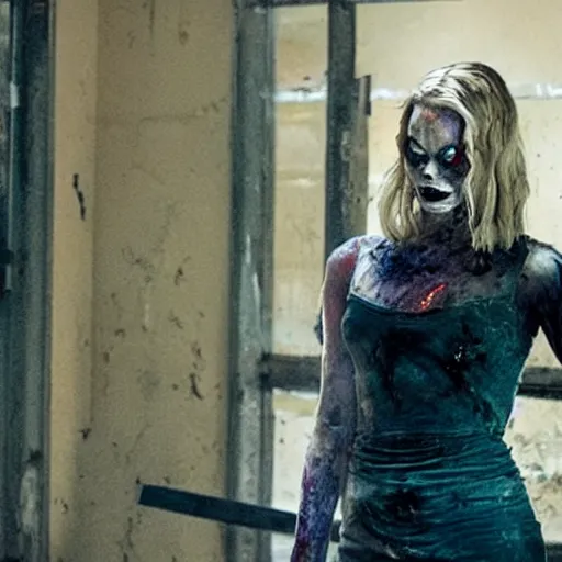 Image similar to photo of Margot Robbie as a zombie