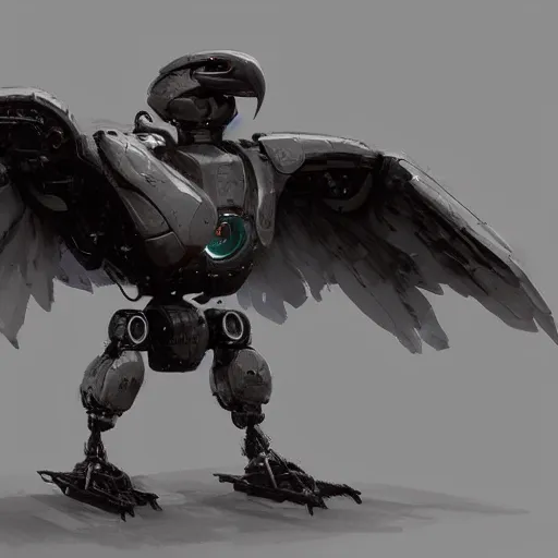 Prompt: robot eagle, Greg rutkowski, Trending artstation, cinematográfica, digital Art