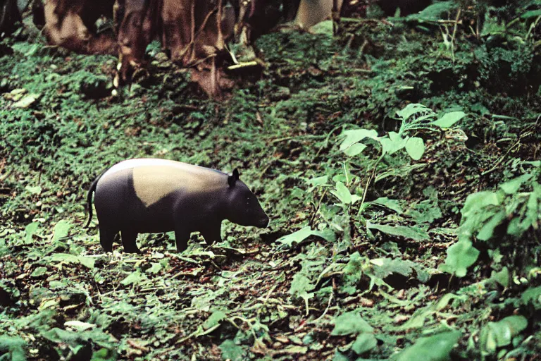 Image similar to a photo of a tapir pichu ( pokemon ) in its natural habitat, kodak ektachrome e 1 0 0 photography