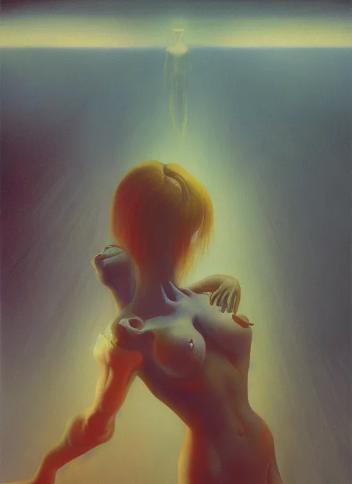 Image similar to sensual samus Aran Metroid Edward Hopper and James Gilleard, Zdzislaw Beksinski, Steven Outram highly detailed