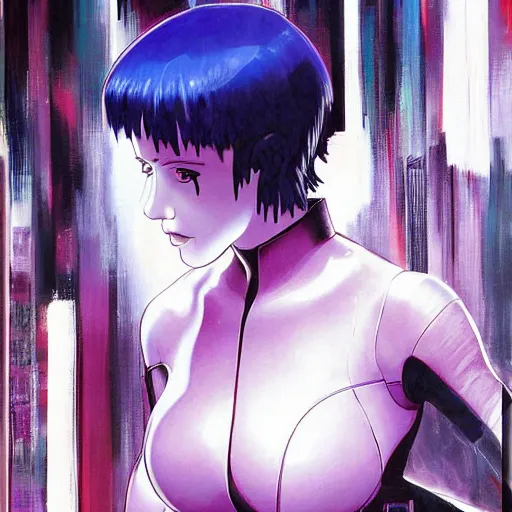 Image similar to ghost in the shell painting