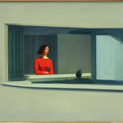 Image similar to martina theininger frame [ o ] ut interpreted by edward hopper