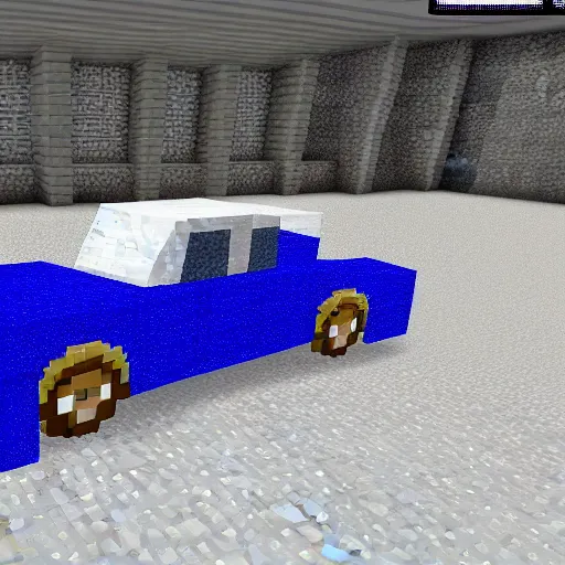Prompt: Mercedes made in minecraft