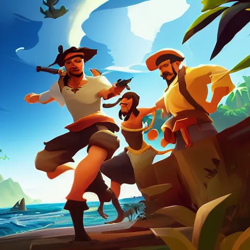 Image similar to painting treasure on sea of thieves game smooth median photoshop filter cutout vector, behance hd by jesper ejsing, by rhads, makoto shinkai and lois van baarle, ilya kuvshinov, rossdraws global illumination