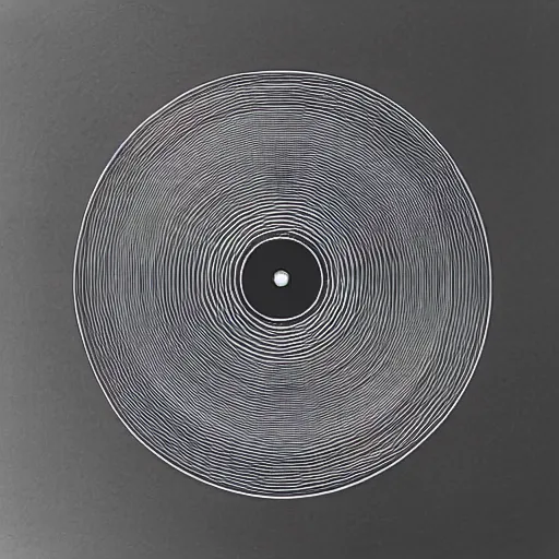 Prompt: black paper vinyl record empty