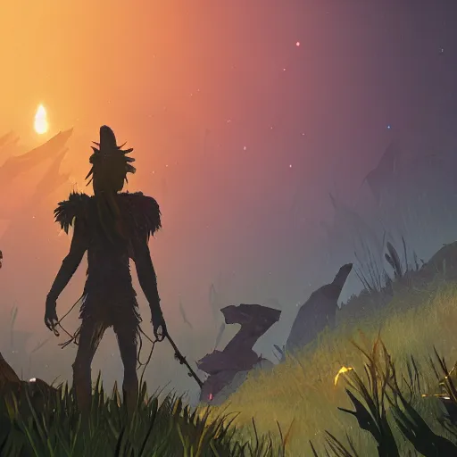 Image similar to outer wilds in the style of hellblade